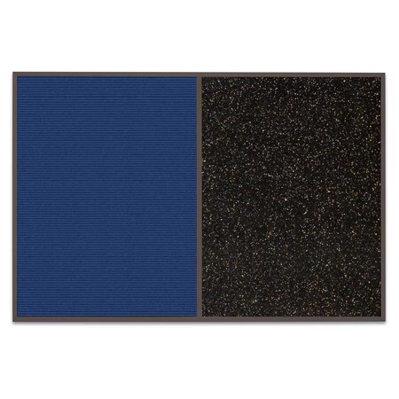 United Visual Products Sliding Door Indoor Enclosed Corkboard, 9 UV9011ACS-BLACK-BLSPRU